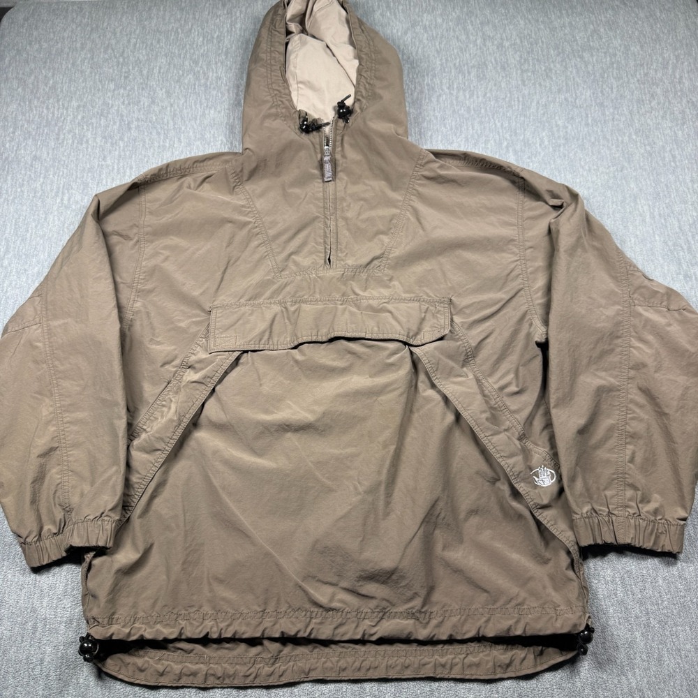 Body Glove Jacket Mens XL Brown Vintage Anorak Windbreaker Pullover Surf Hooded